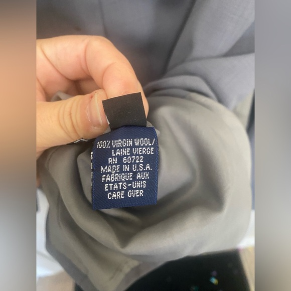 Burberry’s Gray Virgin Wool Blazer Coat Size 16 Vintage Oversized *damaged* - Picture 9 of 14